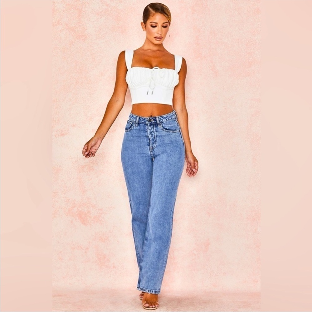 House of CB Light Blue Straight Leg Jeans